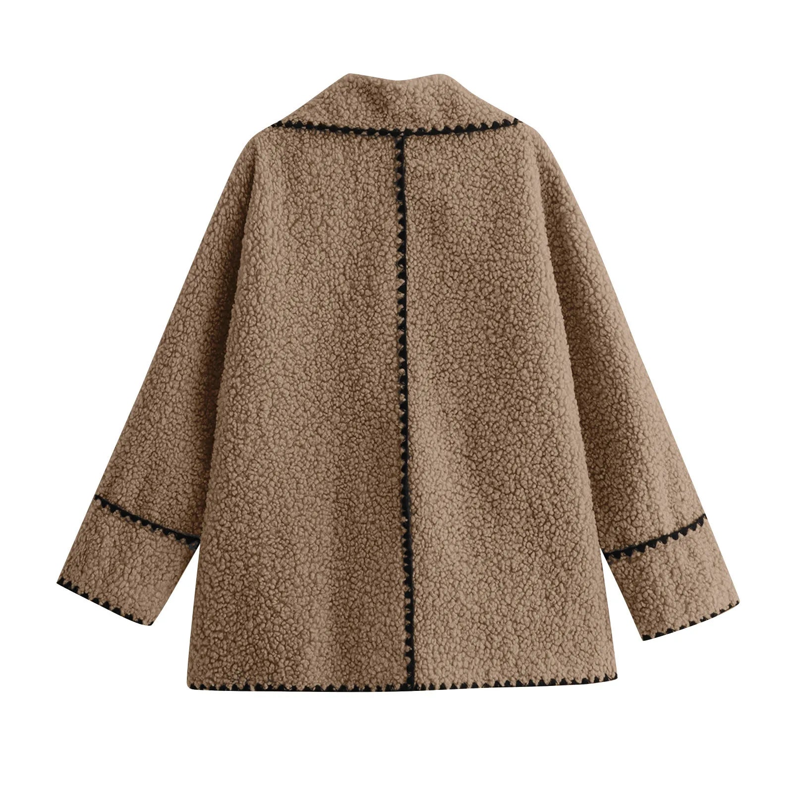 Contrast Plush Coat